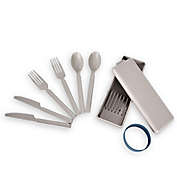 Simply Essential&trade; 7-Piece Eco-Plastic Flatware Set and Case in Cool Grey