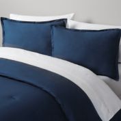 Simply Essential&trade; Garment Washed Solid 3-Piece King Comforter Set in Navy