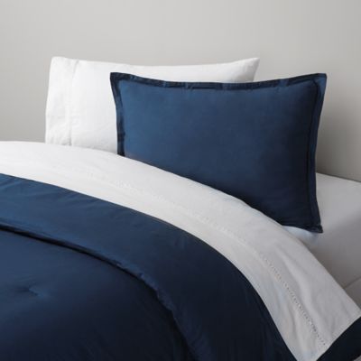 Simply Essential&trade; Garment Washed Solid 2-Piece Twin/Twin XL Comforter Set in Navy