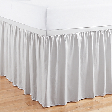 Simply Essential&trade; Full/Full XL Ruffled Bed Skirt in Grey. View a larger version of this product image.