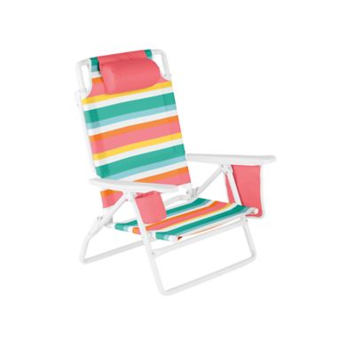 H for Happy&trade; 5-Position Beach Chair in Pink/Yellow. View a larger version of this product image.