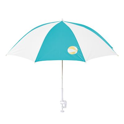 H for Happy&trade; 48-Inch Clamp-On Beach Umbrella in Blue/White Stripe