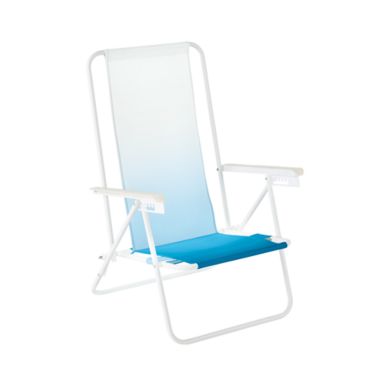 H for Happy&trade; 5-Position Beach Chair in Blue/White Ombre. View a larger version of this product image.