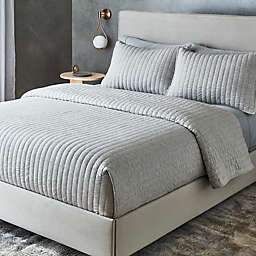 The Threadery™ Cotton Cashmere 3-Piece King Quilt Set in Light Grey