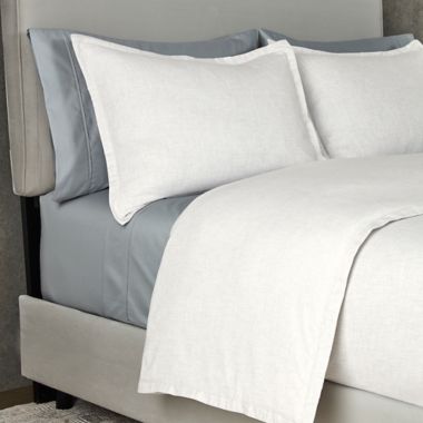 The Threadery&trade; Cotton Cashmere 3-Piece Queen Duvet Cover Set in Bright White. View a larger version of this product image.