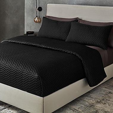 The Threadery&trade; Diamond Stitch 3-Piece Full/Queen Quilt Set in Tuxedo. View a larger version of this product image.