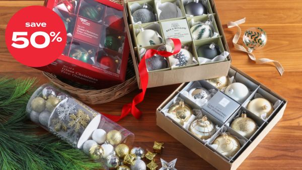 up to 50% off holiday decor