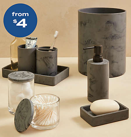 bathroom accessories from $4