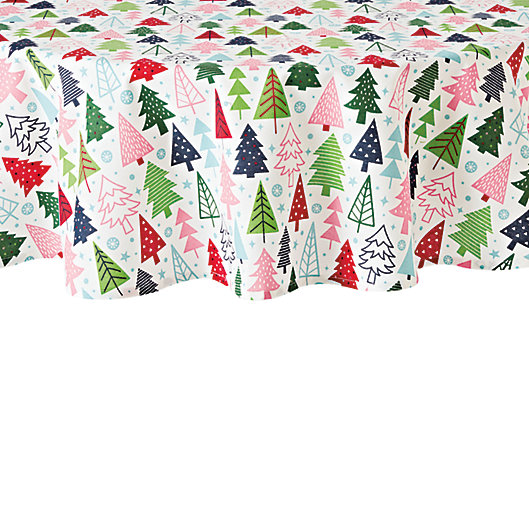 Alternate image 1 for H for Happy™ Holiday Christmas Tree Forest 70-Inch Round Tablecloth