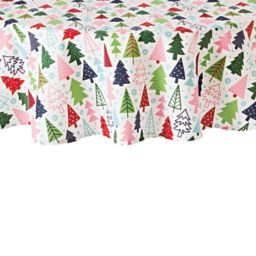 H for Happy™ Holiday Christmas Tree Forest 70-Inch Round Tablecloth