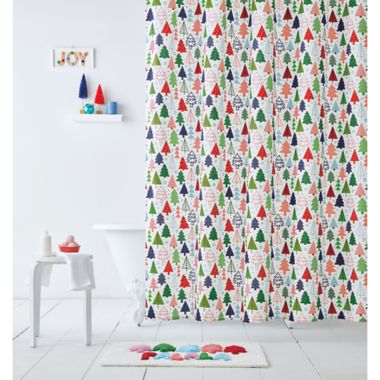 H for Happy&trade; Christmas Tree Forest Shower Curtain. View a larger version of this product image.