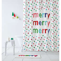 H for Happy™ "Merry Merry Merry" 72-Inch x 72-Inch Christmas Shower Curtain