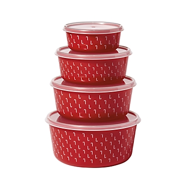 H for Happy&trade; 4-Piece Holiday Food Prep Bowls Set in Red. View a larger version of this product image.