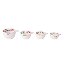 H for Happy™ Ceramic Holiday Measuring Cups in White (Set of 4)