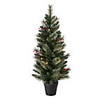 Alternate image 3 for H for Happy&trade; 4-Foot Potted Porched Christmas Trees with White LED Lights (Set of 2)