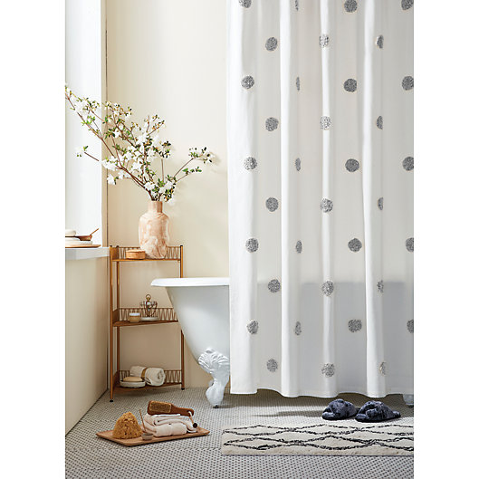 Wild Sage Esmaria Shower Curtain, 80 Inch Long White Shower Curtain