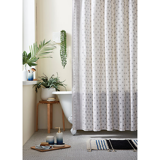 Alternate image 1 for Wild Sage™ Keilana Embroidered Shower Curtain in Grey