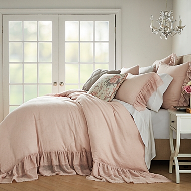 Wamsutta&reg; Vintage Vouvant 3-Piece Full/Queen Duvet Cover Set in Peach. View a larger version of this product image.