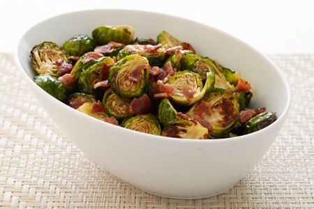 Roasted Brussels Sprouts with Bacon and Maple-Balsamic Drizzle Recipe