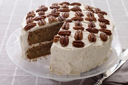Spice Layer Cake with Browned Butter Frosting & Salted Pecans Recipe