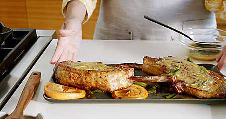 bone-in pork chops with citrus glaze