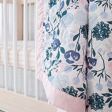 aden + anais&trade; essentials Flowers Bloom 3-Piece Cotton Crib Bedding Set in Pink. View a larger version of this product image.