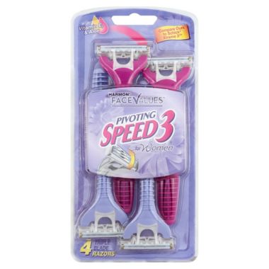 Harmon&reg; Face Values&trade; 4-Pack Ladies 3 Blade Disposable Razors. View a larger version of this product image.