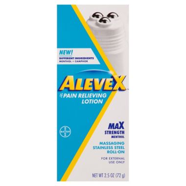 AleveX&trade; 2.5 oz. Pain Relieving Lotion with Rollerball Applicator in Max Strength. View a larger version of this product image.