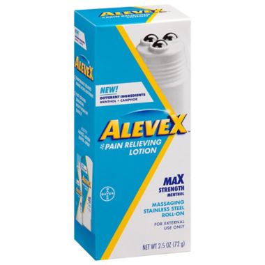 AleveX&trade; 2.5 oz. Pain Relieving Lotion with Rollerball Applicator in Max Strength. View a larger version of this product image.