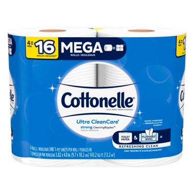 Cottonelle&reg; 4-Pack Ultra CleanCare&reg; Toilet Paper. View a larger version of this product image.
