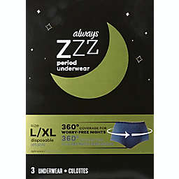 Always ZZZ 3-Count L/XL Disposable Overnight Period Underwear