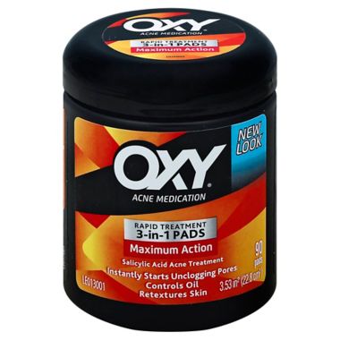 OXY&reg; 90-Count Acne Medication Rapid Treatment 3-in-1 Maximum Action Pads. View a larger version of this product image.