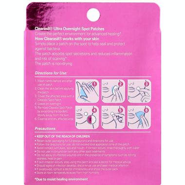 Clearasil&reg; 18-Count Advanced Healing Ultra Overnight Spot Patches. View a larger version of this product image.