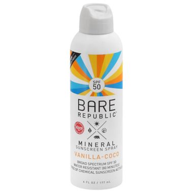 Bare Republic&reg; 6 fl. oz. Vanilla-Coco Mineral Sunscreen Spray SPF 50. View a larger version of this product image.