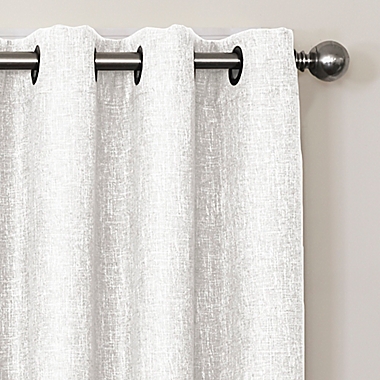 Quinn 84-Inch Grommet 100% Blackout Window Curtain Panel in White (Single). View a larger version of this product image.