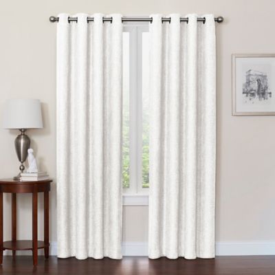 Quinn 54-Inch Grommet 100% Blackout Window Curtain Panel in White (Single)