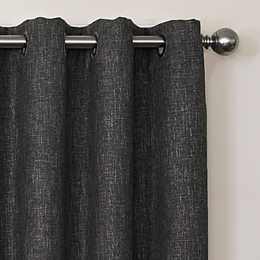 Design Solutions Quinn 108-Inch 100% Blackout Window Curtain Panel in Black/Charcoal (Single). View a larger version of this product image.