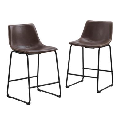 Forest Gate&trade; Faux Leather Counter Stools in Brown (Set of 2)