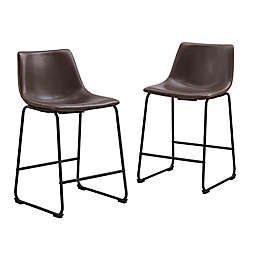Brown Leather Bar Stools Bed Bath, Brown Leather Bar Stools Set Of 3