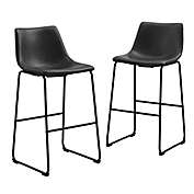 Forest Gate&trade; Faux Leather Bar Stools in Black (Set of 2)