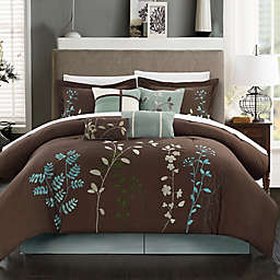 Chic Home Brooke 8-Piece Queen Comforter Set in Brown