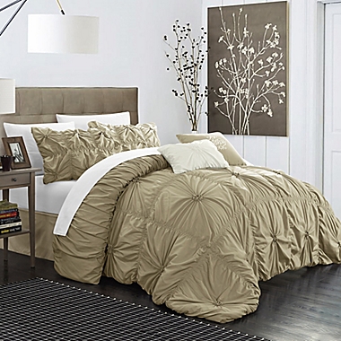 Chic Home Hilton 6-Piece Queen Comforter Set in Taupe. View a larger version of this product image.