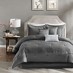 Madison Park Trinity Reversible Queen Comforter Set in Grey