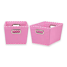 Household Essentials® Tapered Mini Dot Small Storage Bins in Pink (Set of 2)