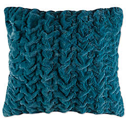 Madison Park Ruched Faux Fur Square Throw Pillow