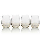 Mikasa Electric Boulevard Gold Stemless Wine Glass 21.75-Ounce Set of 4 