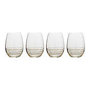 Mikasa&reg; Electric Boulevard Stemless Wine Glasses in Gold (Set of 4)