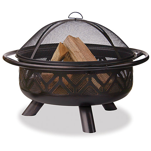 Alternate image 1 for UniFlame® 36-Inch Steel Wood Burning Firebowl in Oil Rubbed Bronze