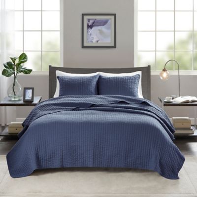 Madison Park Keaton 3-Piece Full/Queen Coverlet Set in Navy