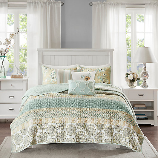 Alternate image 1 for Madison Park® Willa 6-Piece King/California King Coverlet Set in Green